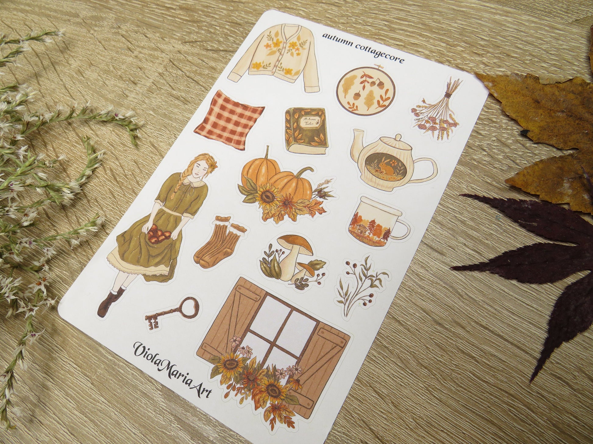 autumn cottagecore sticker sheet – ViolaMariaArt