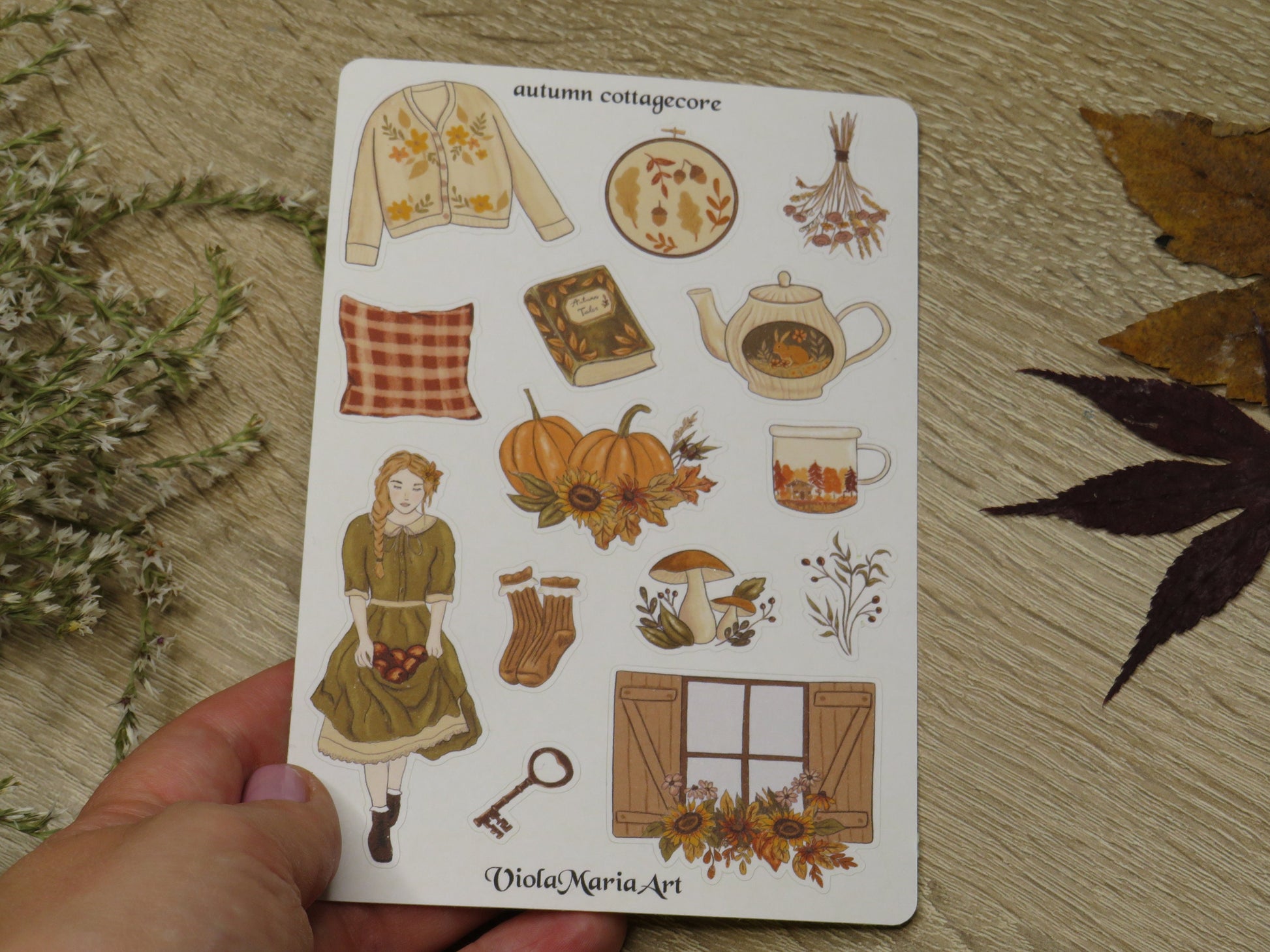 autumn cottagecore sticker sheet